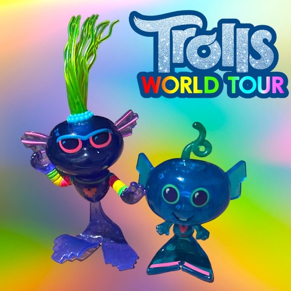 💙4/$28💙 Trolls DreamWorks World Tour Techno Reef Bobble with 2 Figures - Picture 1 of 1